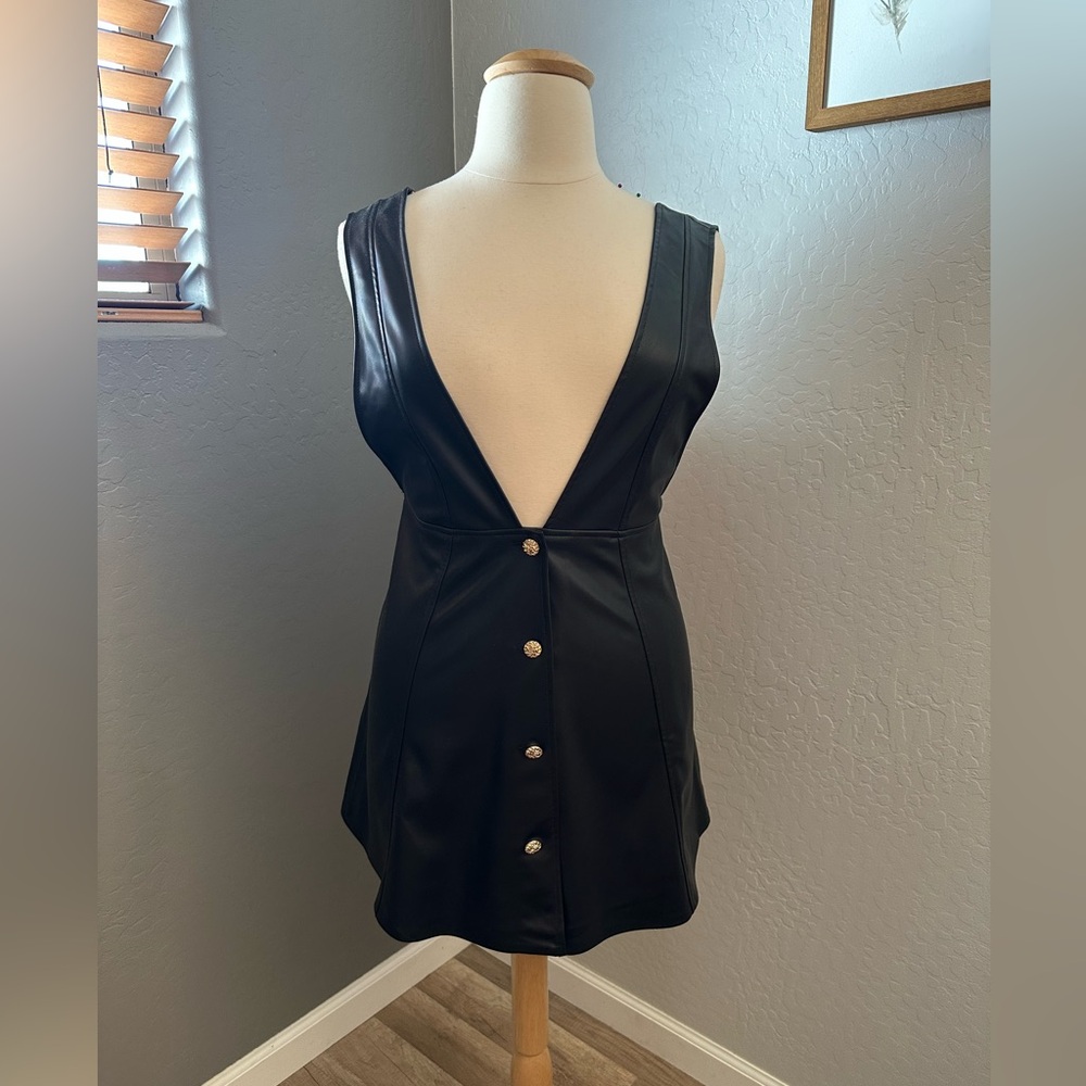 Zara women’s faux leather black dress size M